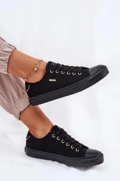 Damskie Big Star Shoes Materiałowe Trampki Damskie Big Star RR274765 Czarne