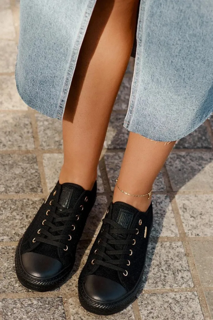 Damskie Big Star Shoes Materiałowe Trampki Damskie Big Star RR274765 Czarne