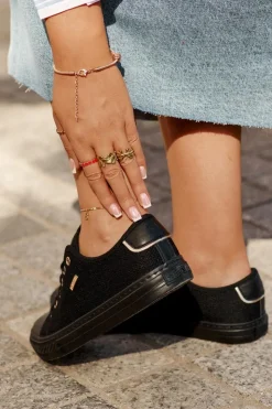 Damskie Big Star Shoes Materiałowe Trampki Damskie Big Star RR274765 Czarne