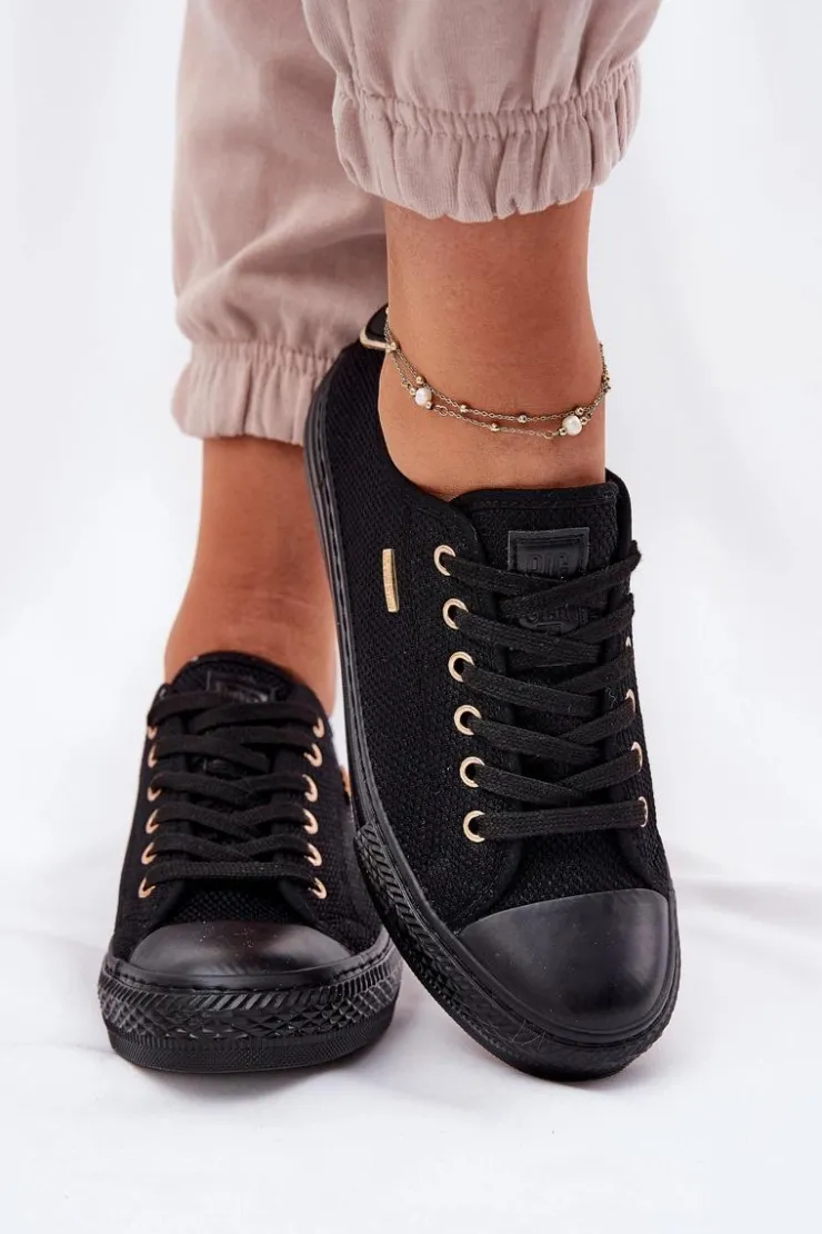 Damskie Big Star Shoes Materiałowe Trampki Damskie Big Star RR274765 Czarne