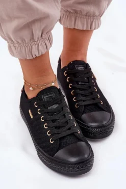 Damskie Big Star Shoes Materiałowe Trampki Damskie Big Star RR274765 Czarne