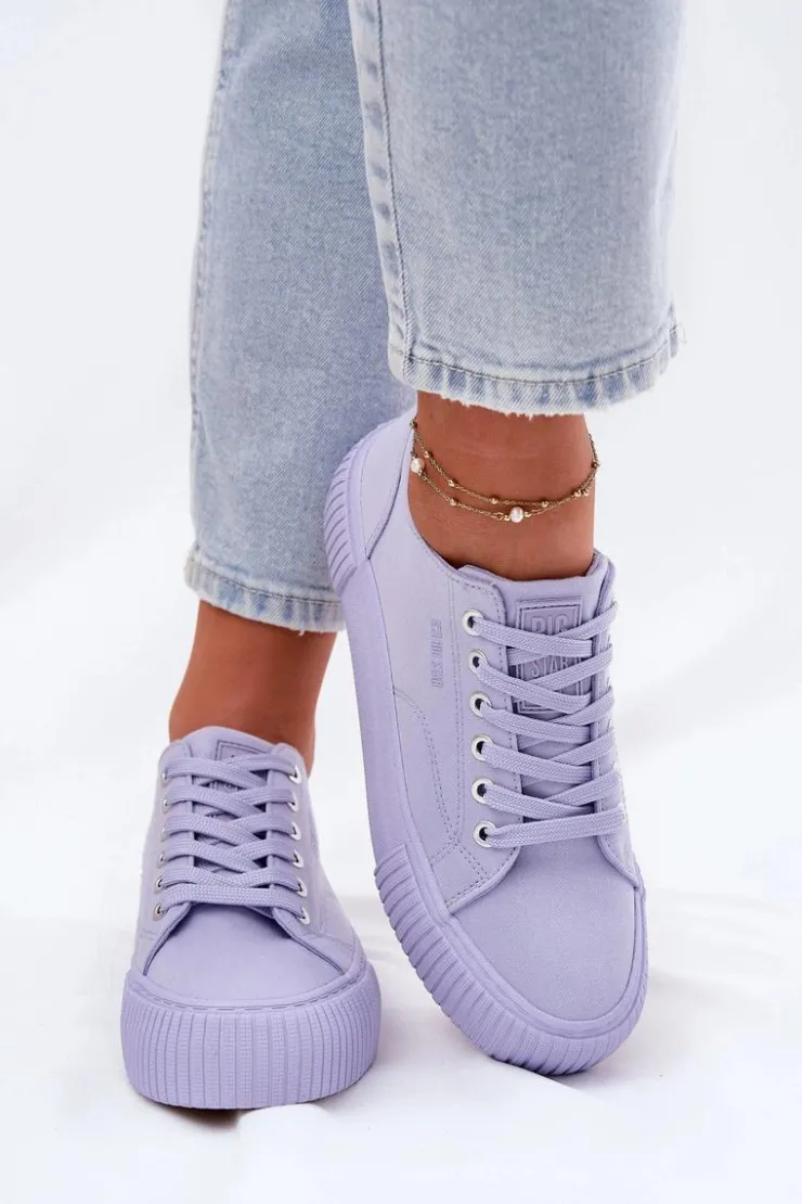 Damskie Big Star Shoes Materiałowe Trampki Damskie Big Star RR274406 Fioletowe