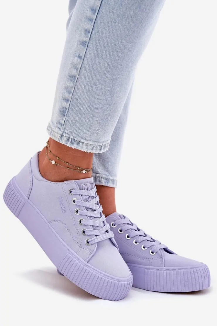 Damskie Big Star Shoes Materiałowe Trampki Damskie Big Star RR274406 Fioletowe