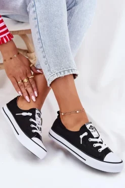 New Lee Cooper Materiałowe Trampki Damskie LCW-25-02-3299L Czarne Czarny