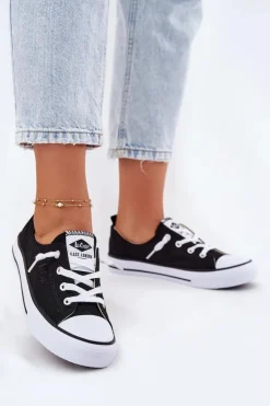 New Lee Cooper Materiałowe Trampki Damskie LCW-25-02-3299L Czarne Czarny