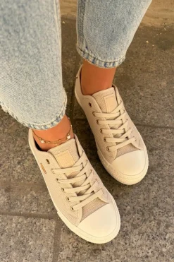 Discount Big Star Shoes Materiałowe Trampki Damskie Big Star RR274767 Beżowe Beżowy