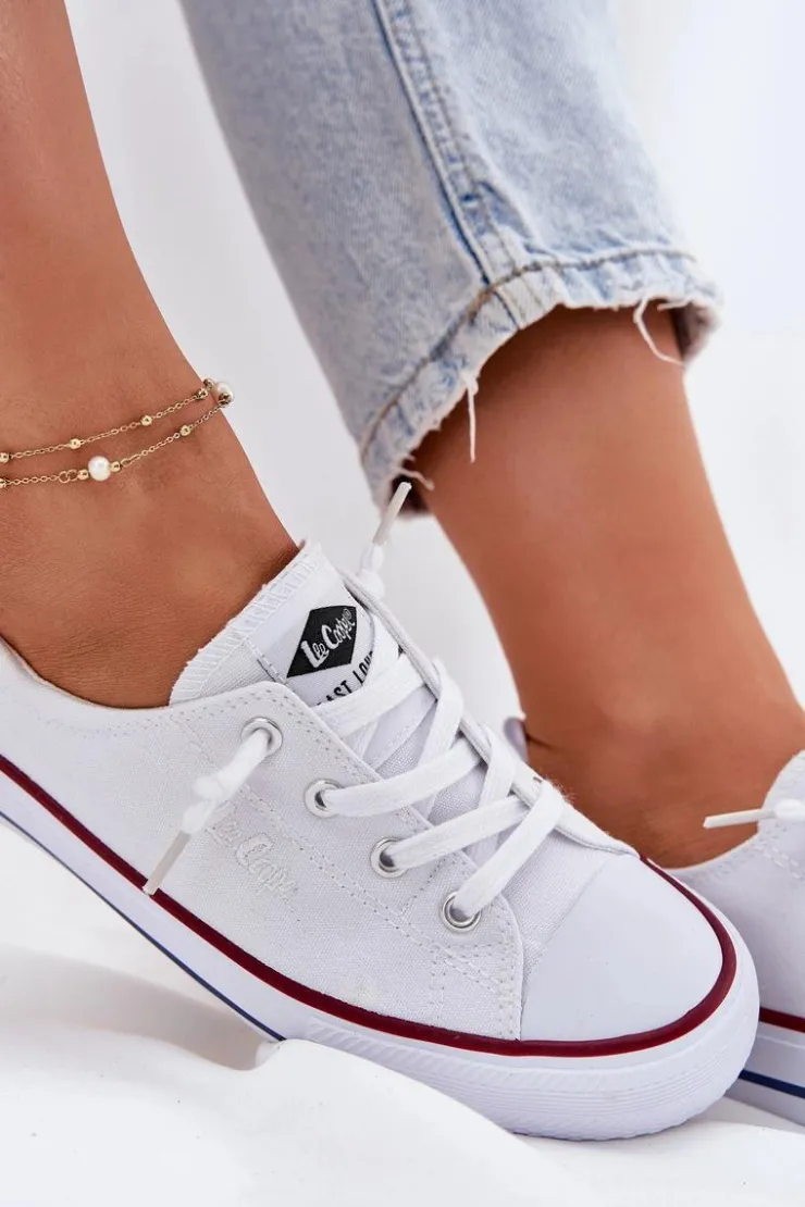 Lee Cooper Materiałowe Trampki Damskie LCW-25-02-3296L Białe