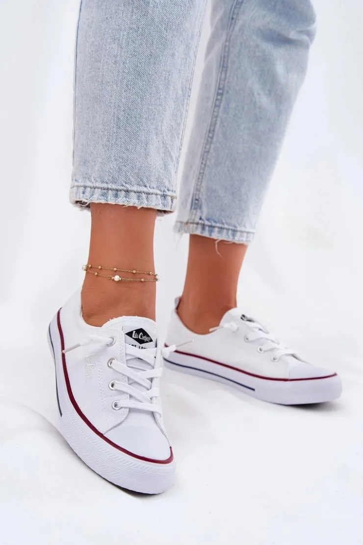 Lee Cooper Materiałowe Trampki Damskie LCW-25-02-3296L Białe