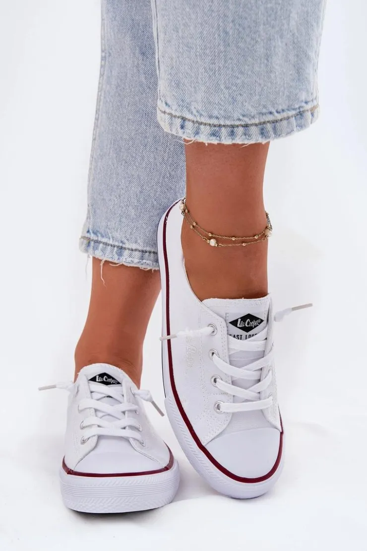 Lee Cooper Materiałowe Trampki Damskie LCW-25-02-3296L Białe