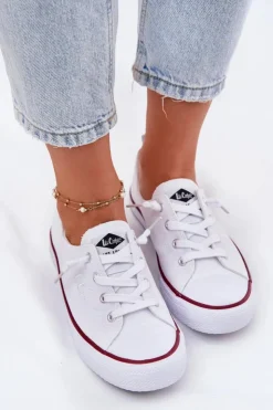 Lee Cooper Materiałowe Trampki Damskie LCW-25-02-3296L Białe