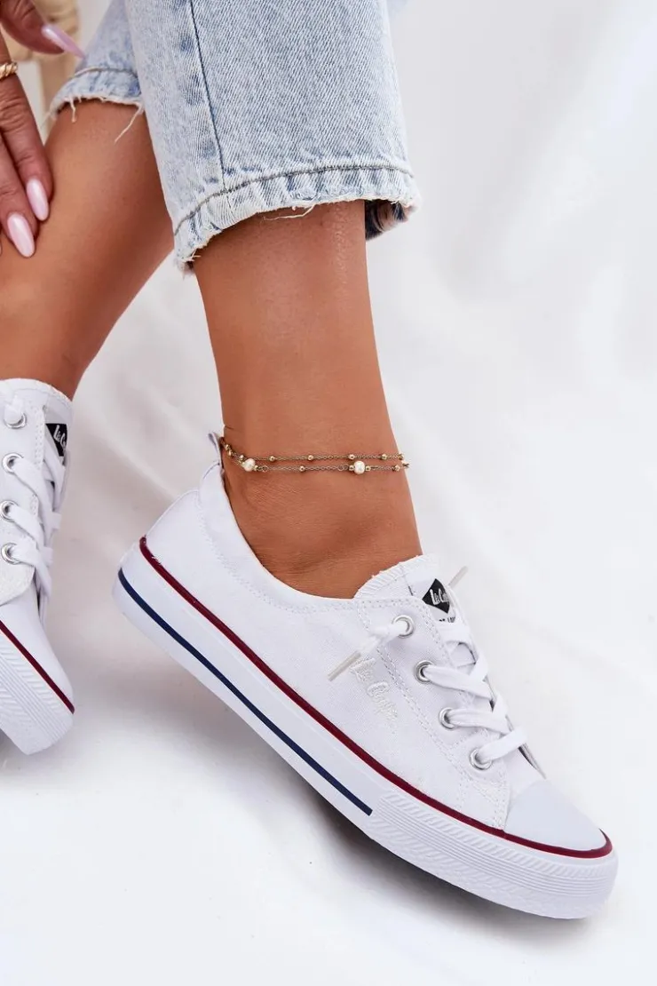 Lee Cooper Materiałowe Trampki Damskie LCW-25-02-3296L Białe