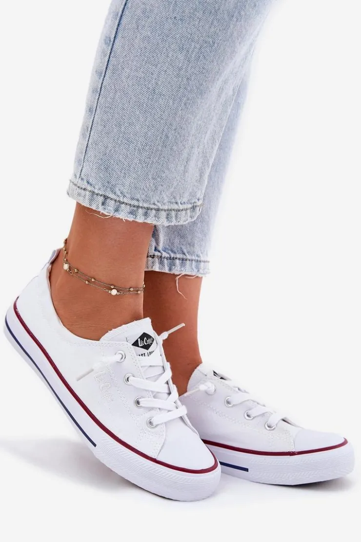 Lee Cooper Materiałowe Trampki Damskie LCW-25-02-3296L Białe