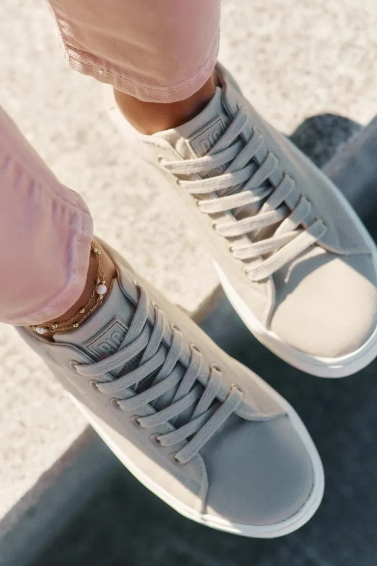 Big Star Shoes Trampki Damskie Big Star|Trampki Damskie Niskie*Materiałowe Trampki Damskie Na Platformie Big Star RR274465 Beżowe