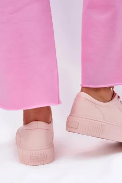 Discount Big Star Shoes Materiałowe Trampki Damskie Big Star RR274404 Różowe