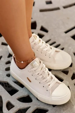 Damskie Big Star Shoes Materiałowe Trampki Damskie Big Star RR274768 Beżowe