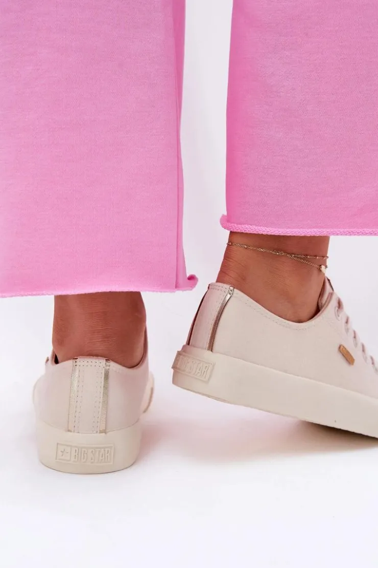 Damskie Big Star Shoes Materiałowe Trampki Damskie Big Star RR274768 Beżowe