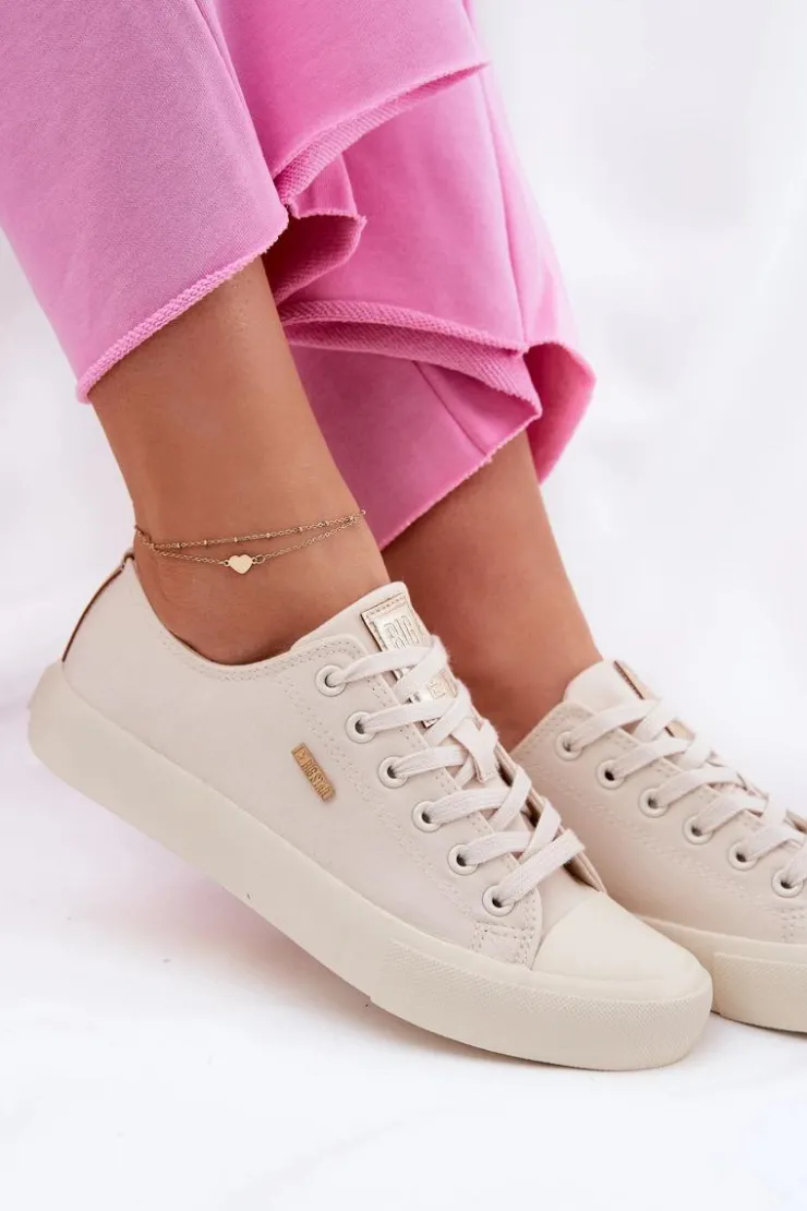 Damskie Big Star Shoes Materiałowe Trampki Damskie Big Star RR274768 Beżowe