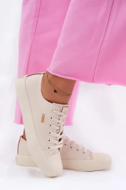 Damskie Big Star Shoes Materiałowe Trampki Damskie Big Star RR274768 Beżowe