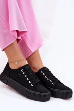 Discount Big Star Shoes Materiałowe Trampki Damskie Big Star RR274403 Czarne