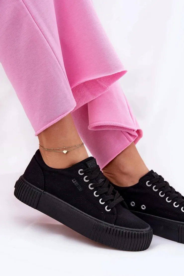 Discount Big Star Shoes Materiałowe Trampki Damskie Big Star RR274403 Czarne