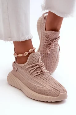 Damskie Boto Materiałowe Wsuwane Buty Sportowe Damskie Różowe Nelmarie