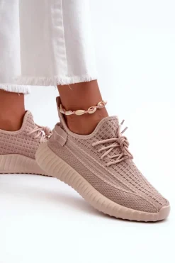 Damskie Boto Materiałowe Wsuwane Buty Sportowe Damskie Różowe Nelmarie