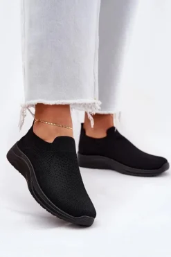 Damskie Boto Materiałowe Wsuwane Buty Sportowe Damskie Czarne Astusa