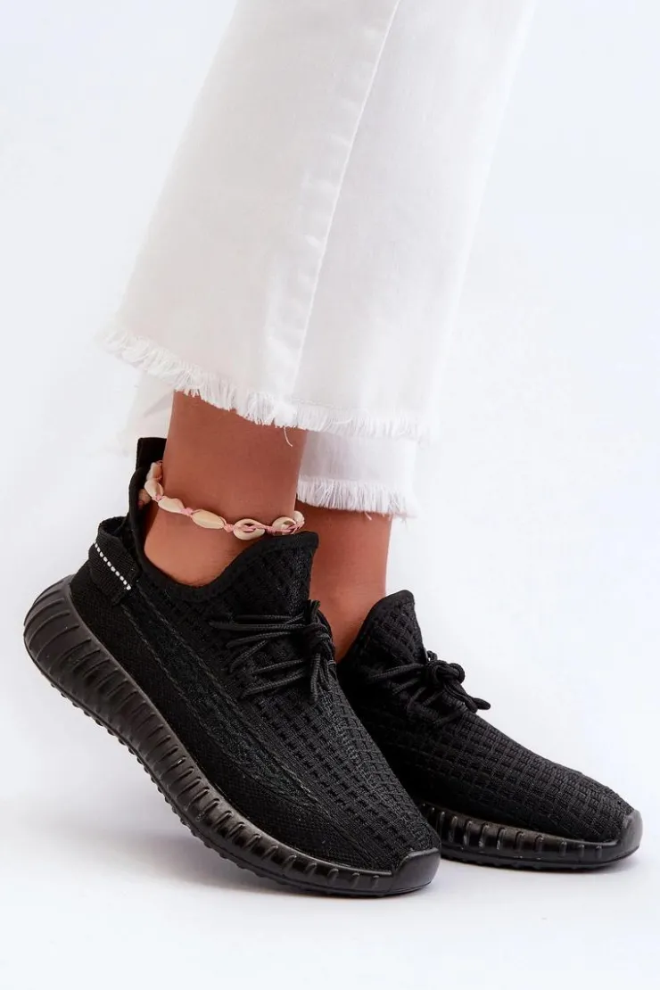 Best Boto Materiałowe Wsuwane Buty Sportowe Damskie Czarne Nelmarie