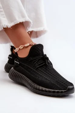 Best Boto Materiałowe Wsuwane Buty Sportowe Damskie Czarne Nelmarie