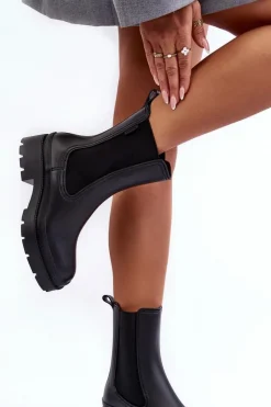 Online Big Star Shoes Matowe Kalosze Botki Big Star MM274695 Czarne