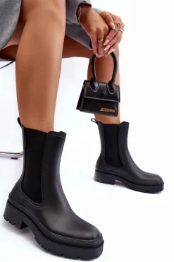 Online Big Star Shoes Matowe Kalosze Botki Big Star MM274695 Czarne