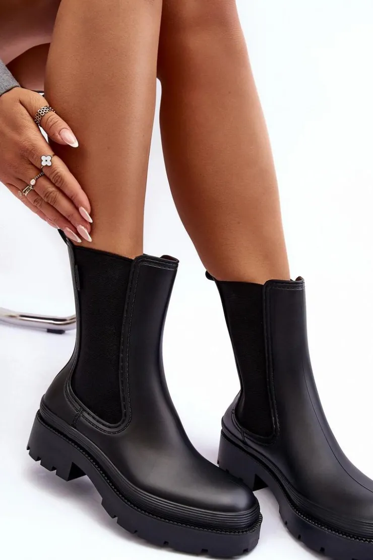 Online Big Star Shoes Matowe Kalosze Botki Big Star MM274695 Czarne