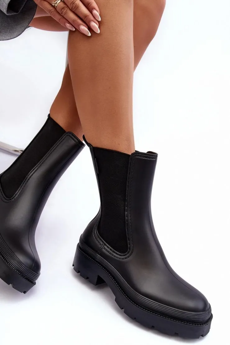 Online Big Star Shoes Matowe Kalosze Botki Big Star MM274695 Czarne