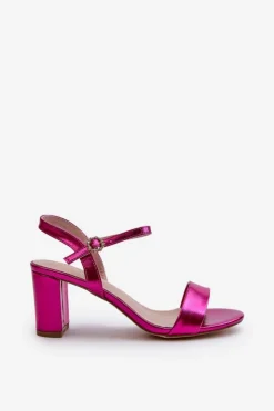 Damskie Evento Metaliczne Sandały Na Słupku Fuksja Glindra