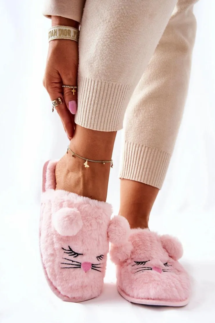 Damskie Evento Miękkie Papcie Myszki Z Uszami Różowe Luise