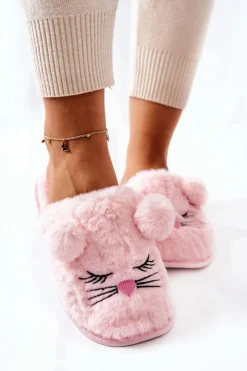 Damskie Evento Miękkie Papcie Myszki Z Uszami Różowe Luise