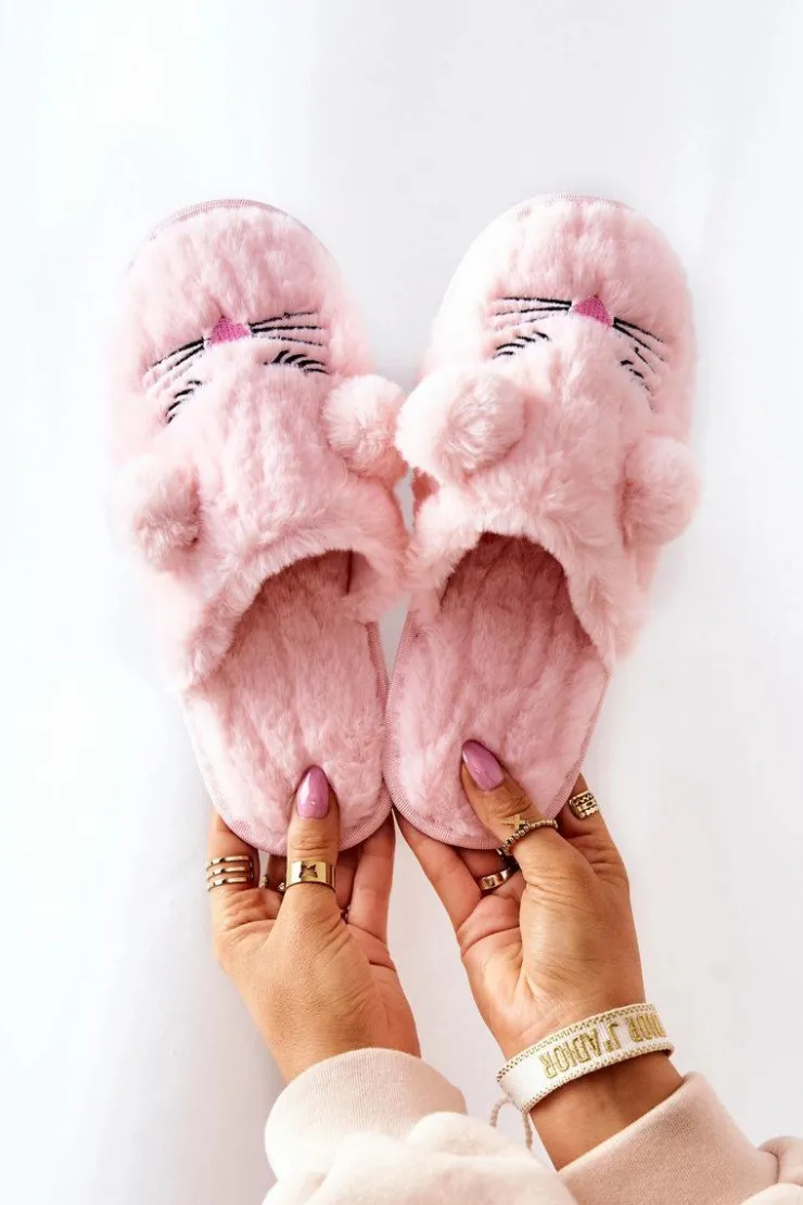 Damskie Evento Miękkie Papcie Myszki Z Uszami Różowe Luise