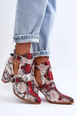 Online Boto Modne Botki Na Słupku Z Wycięciami Wielobarwne Suelo