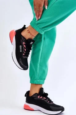 Big Star Shoes Buty Sportowe Big Star|Sneakersy Damskie*Modne Buty Sportowe Memory Foam System Big Star LL274318 Czarne