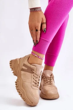 Outlet Boto Modne Buty Sportowe Sneakersy Beżowe Frezio