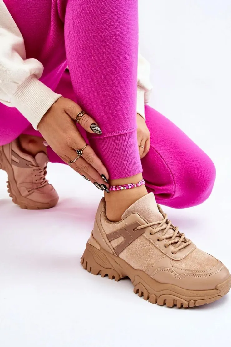 Outlet Boto Modne Buty Sportowe Sneakersy Beżowe Frezio