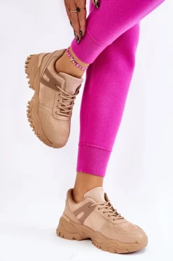 Outlet Boto Modne Buty Sportowe Sneakersy Beżowe Frezio