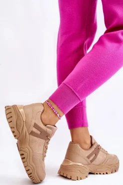 Outlet Boto Modne Buty Sportowe Sneakersy Beżowe Frezio