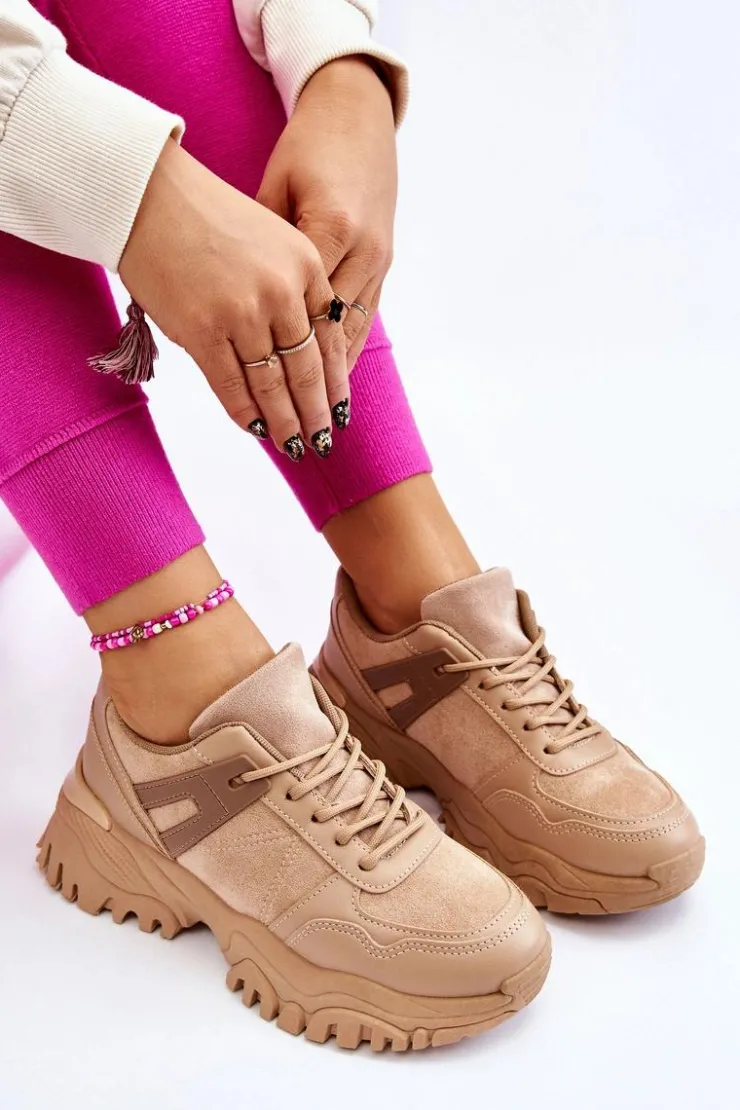 Outlet Boto Modne Buty Sportowe Sneakersy Beżowe Frezio