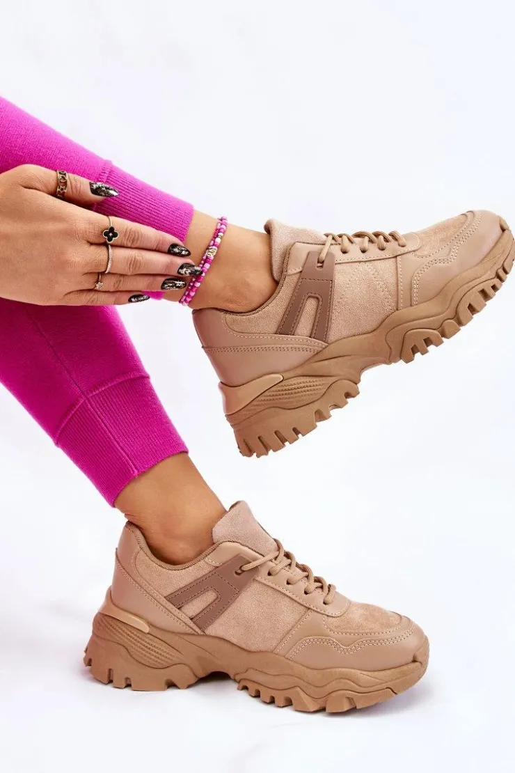 Outlet Boto Modne Buty Sportowe Sneakersy Beżowe Frezio