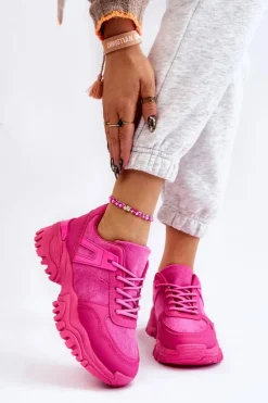 Online Boto Modne Buty Sportowe Sneakersy Fuksja Frezio