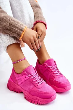 Online Boto Modne Buty Sportowe Sneakersy Fuksja Frezio