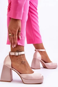 Boto Czółenka Na Platformie|Czółenka Na Słupku*Modne Czółenka Na Masywnym Obcasie Beżowe Sandia