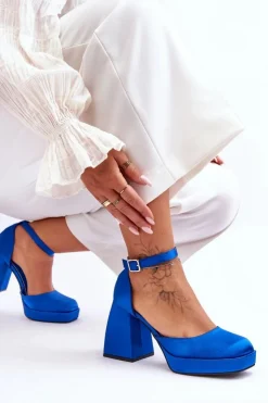 Boto Czółenka Na Platformie|Czółenka Na Słupku*Modne Czółenka Na Masywnym Obcasie Niebieskie Sandia