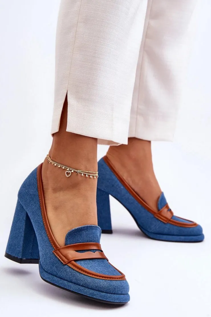 Boto Czółenka Na Platformie|Czółenka Na Słupku*Modne Czółenka Na Słupku Niebieskie Florence